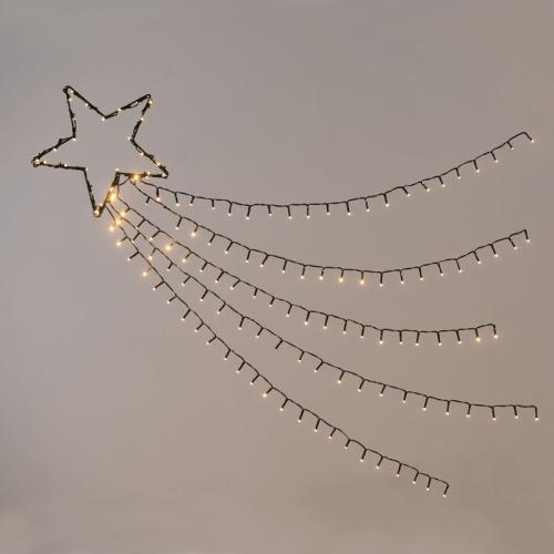 Χριστουγεννιάτικα Λαμπάκια Με Αστέρι 150Led Σε Σειρά Θερμό Λευκό Με 8 Προγράμματα Aca X081501225