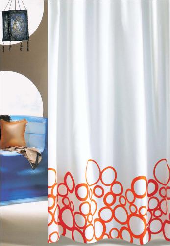 Κουρτίνα Μπάνιου (180x200) Με Κρίκους San Lorentzo Bubbles Orange