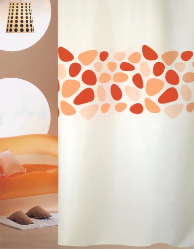 Κουρτίνα Μπάνιου (180x200) Με Κρίκους San Lorentzo Pebbles Orange