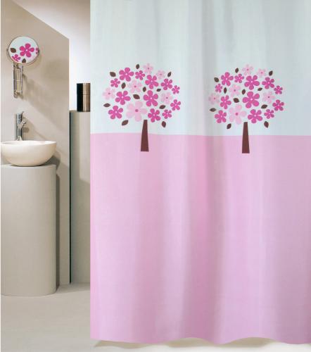 Κουρτίνα Μπάνιου (240x180) Με Κρίκους Με Κρίκους San Lorentzo Tree Pink