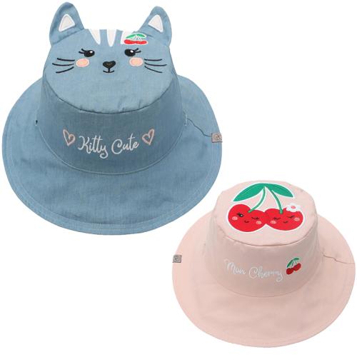 Παιδικό Καπέλο 2 Όψεων Με Προστασία UV FlapjackKids Cat/Cherry 4-6 Ετών 4-6 Ετών
