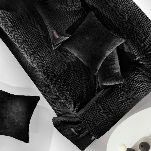 Γούνινο Ριχτάρι Τριθέσιου Καναπέ (170x300) + Διακοσμητικό Μαξιλάρι Guy Laroche Crusty Black