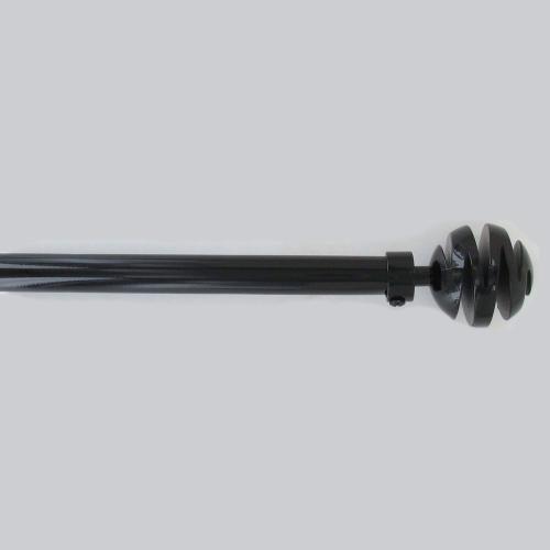 Κουρτινόξυλο Φ19mm Μονό Επεκτεινόμενο 210-380cm Με Άκρα L-N Villalouise Black 7503221095