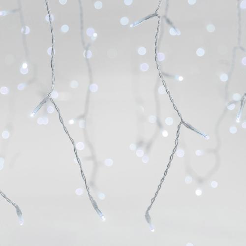 Χριστουγεννιάτικα Λαμπάκια 100Led Βροχή 4.8μ Ψυχρό Λευκό Σταθερά Επεκτεινόμενο Eurolamp 600-11350