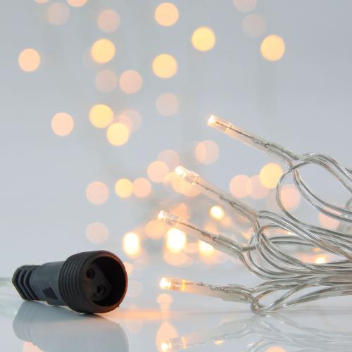 Χριστουγεννιάτικα Λαμπάκια 100Led Σε Σειρά 8.1μ Σταθερά Θερμό Λευκό Επεκτεινόμενο Eurolamp 600-11320