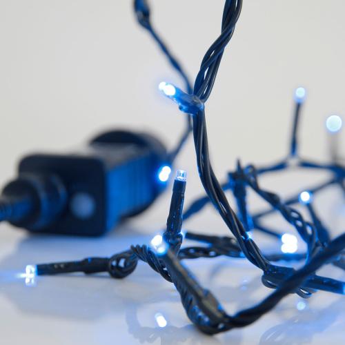 Χριστουγεννιάτικα Λαμπάκια 240Led Σε Σειρά 14.9μ Μπλε Με 8 Προγράμματα Eurolamp 600-11535