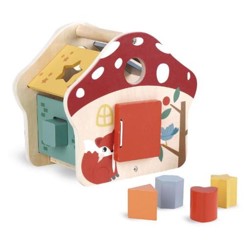 Ξύλινο Παιχνίδι Αντιστοίχισης Luna Toys Σπιτάκι Με Σχήματα