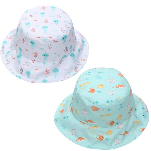 Παιδικό Καπέλο 2 Όψεων Με Προστασία UV FlapjackKids Fish/Jellyfish 6-24 Μηνών 6-24 Μηνών