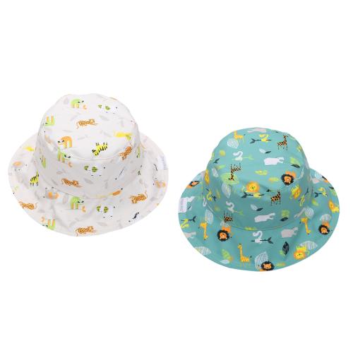 Παιδικό Καπέλο 2 Όψεων Με Προστασία UV FlapjackKids Grey Zoo 2-4 Ετών 2-4 Ετών