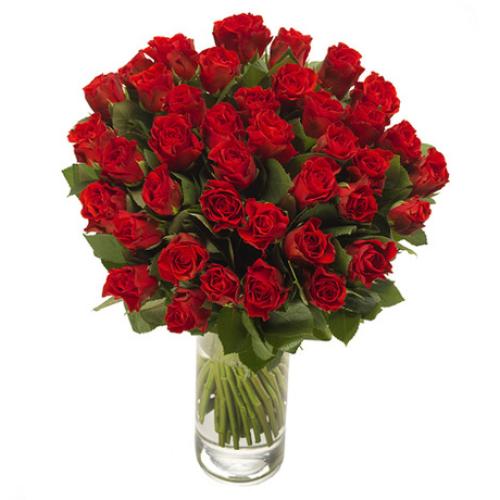 Απόλυτο πάθος Ανθοδέσμη με πενήντα κατακόκκινα τριαντάφυλλα