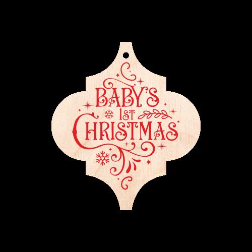 Ξύλινο Εκτυπωμένο UV Baby First Christmas
