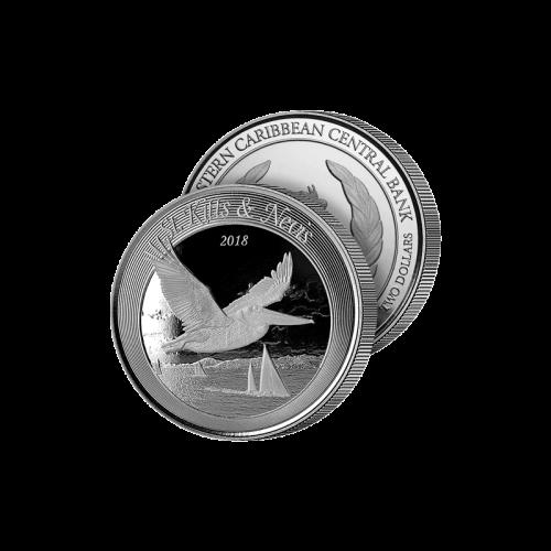 1 δολάριο, Πελεκάνος, Άγιος Χριστόφορος & Νέβις, Ασήμι 999‰, 31,10 γρ.,39 χιλ, 2018