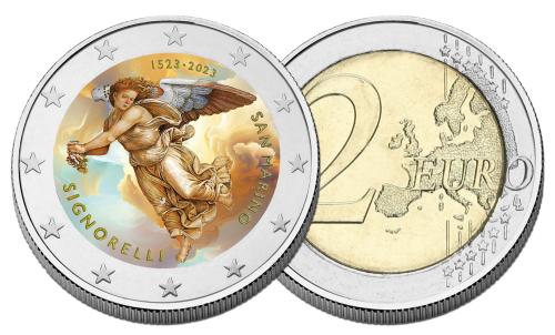 Έγχρωμο νόμισμα 2 ευρώ, 500 χρόνια από το θάνατο του Luca Signorelli, Σαν Μαρίνο, 2023