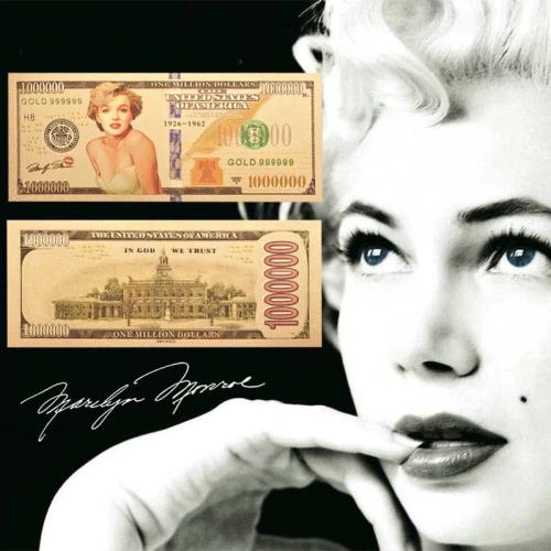 1 million $, Marilyn Monroe, 24k gold Banknote