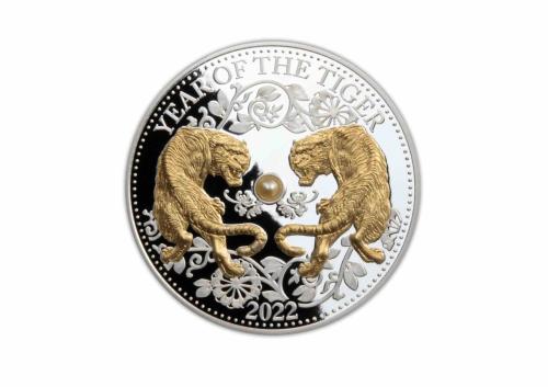 10 Δολάρια, Έτος του Τιγρη, 1 oz, Ασήμι .999 με Χρυσό 24Κ και Μαργαριτάρι, Φίτζι, 2022