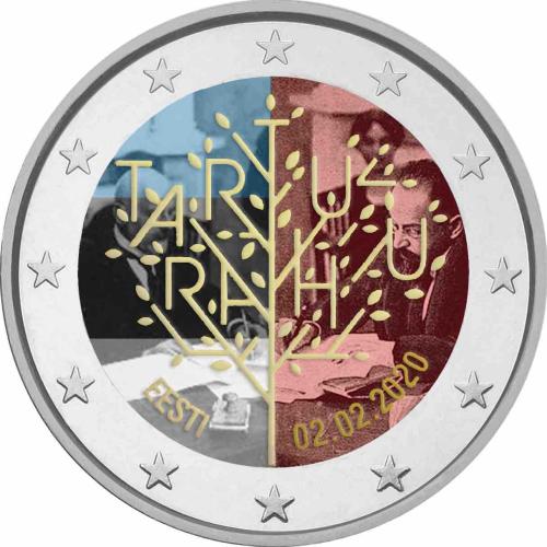 2 Ευρώ, Έγχρωμο, 100 Χρόνια από την Συνθήκη Ειρήνης στο Ταρτού, Εσθονία, 2020