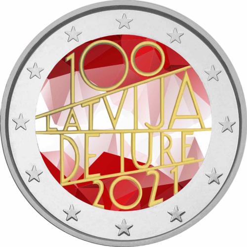 2 Ευρω Εγχρωμο 100 χρονια δημοκρατια Λεττονία 2021