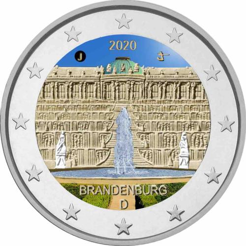 2 Ευρώ, Έγχρωμο, Παλάτι Σανσουσί στο Πότσδαμ, Γερμανία, 2020