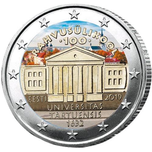 2 Ευρώ, Έγχρωμο,100η επέτειος του Πανεπιστημίου του Ταρτού, Εσθονία, 2019