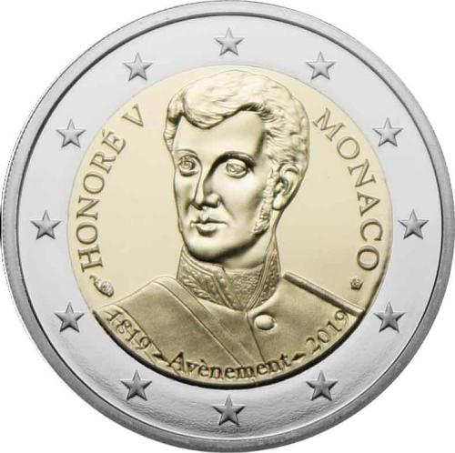 2 Ευρώ, Πρίγκιπας Ονορέ V, Μονακό, 2019