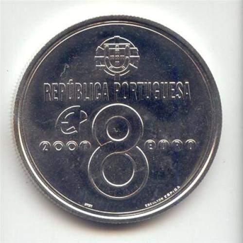 8€, The Passarola of Bartolomeu de Gusmão, Ασήμι 925, Πορτογαλία 2007