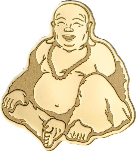 Ο γελαστός Βούδας σε χρυσό 24Κ!Παλαου, 1 Δολάριο, Χρυσός 24Κ 0.5 γρ, 2017