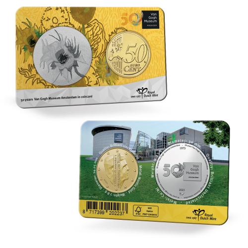 Ολλανδία - coincard 0,5Euro & μετάλλιο - 50 Year Van Gogh Museum - B.U. - 2023