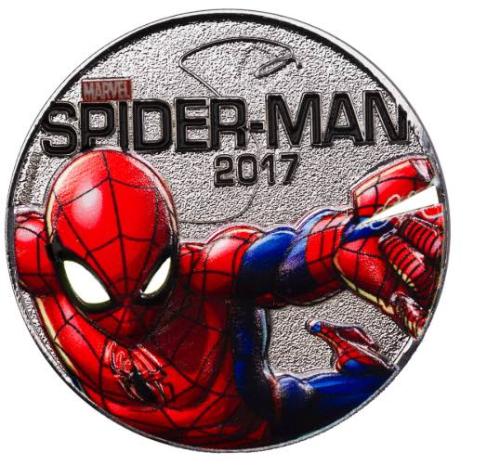 Spiderman 2017, 0,5$,επάργυρο , με λαμπάκι