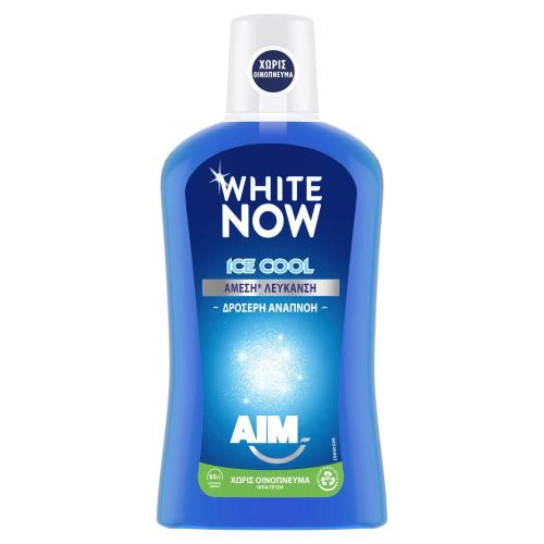 Aim White Now Ice Cool Mouthwash Στοματικό Διάλυμα για Άμεση Λεύκανση & Δροσερή Αναπνοή 500ml
