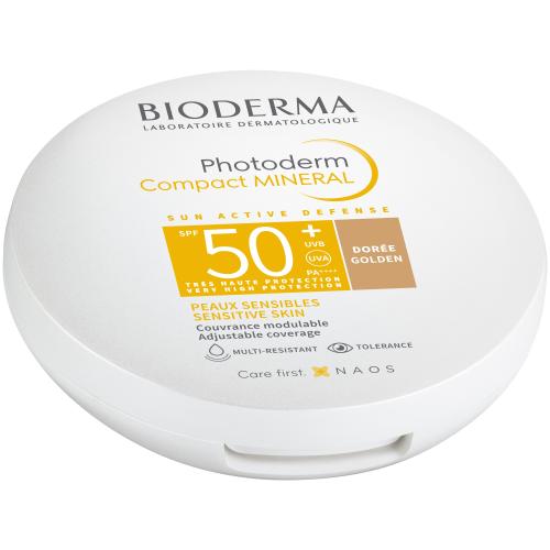 Bioderma Photoderm Compact Mineral Adjustable Coverage for Sensitive Skin Spf50+ Πούδρα Πολύ Υψηλής Αντηλιακής Προστασίας για Ομοιόμορφο Αποτέλεσμα 10g - Golden