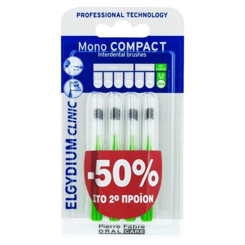 Elgydium Promo Clinic Mono Compact Interdental Brushes 1.1mm Μεσοδόντια Βουρτσάκια για Άτομα με Εμφυτεύματα, Σιδεράκια 2x4 Τεμάχια σε Ειδική Τιμή
