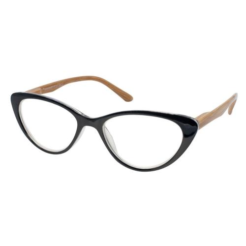 Eyelead Γυαλιά Διαβάσματος Unisex Χρώμα Μαύρο Πεταλούδα Κοκκάλινο, με Ξύλινο Βραχίονα E204 - 0,75