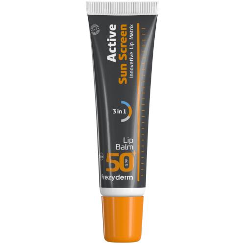 Frezyderm Active Sun Screen Lip Balm Spf50+, Ενεργή Αντηλιακή Προστασία για τα Χείλη 15ml