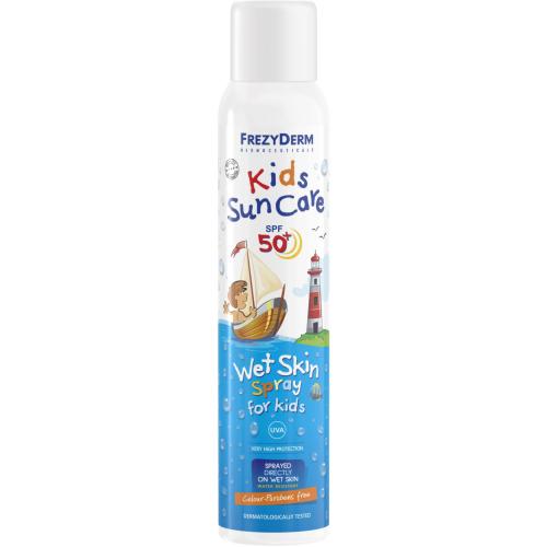 Frezyderm Kids Sun Care Spray Water Skin Spf50+ Παιδικό Αντηλιακό Πολύ Υψηλής Προστασίας, Απευθείας Ψεκασμός σε Υγρό Σώμα 200ml