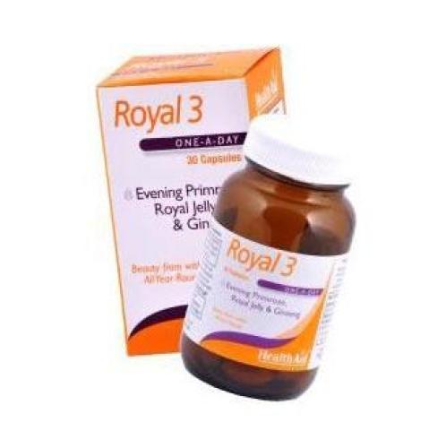Health Aid Royal 3, Τονωτικός Συνδυασμός Τριών Φυτικών Συστατικών Με Ευεργετική Δράση 30Caps
