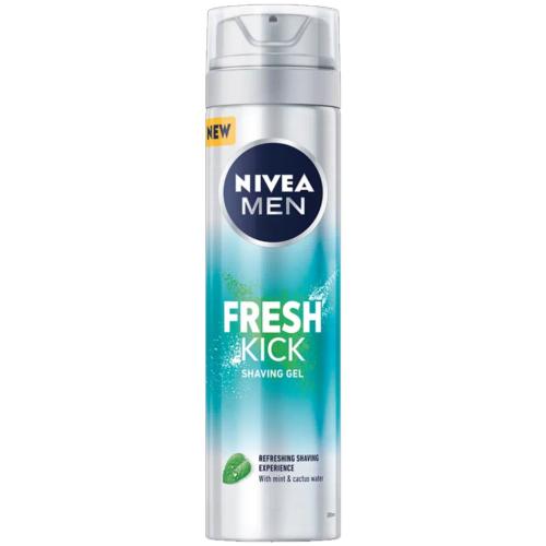 Nivea Men Fresh Kick Shaving Gel Ανδρικό Αναζωογονητικό Gel Ξυρίσματος με Εκχύλισμα Μέντας 200ml