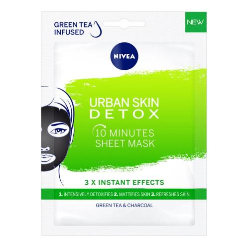 Nivea Urban Skin Detox 10 Minute Sheet Mask Υφασμάτινη Μάσκα Αποτοξίνωσης 10 Λεπτών 1 Τεμάχιο