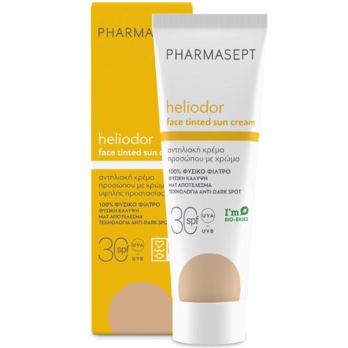 Pharmasept Heliodor Face Tinted Sun Cream Spf30 Αντηλιακή Κρέμα Προσώπου Υψηλής Προστασίας με Χρώμα για Ομοιόμορφη Κάλυψη & Ματ Αποτέλεσμα 50ml