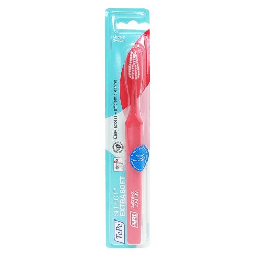 Tepe Select Extra Soft Οδοντόβουρτσα Πολύ Μαλακή για Αποτελεσματικό Καθαρισμό & Προστασία των Ούλων 1 Τεμάχιο - κόκκινο