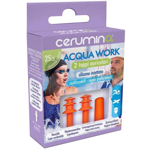 Cerumina Acqua Work Ωτοασπίδες Νερού & Μείωση Θορύβου 2 Τεμάχια