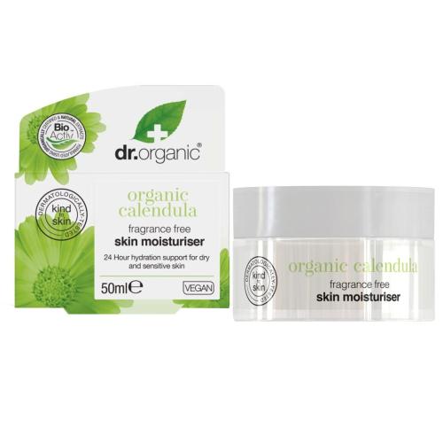 Dr Organic Calendula Fragrance Free Skin Moisturiser Cream Ενυδατική Κρέμα Προσώπου με Καλέντουλα για Ευαίσθητα Δέρματα 50ml