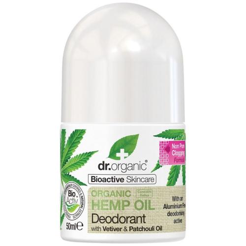 Dr Organic Hemp Oil Deodorant Φυσικό Αποσμητικό Roll-on με Έλαιο Βετιβέριας & Πατσουλί 50ml