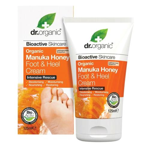 Dr Organic Manuka Honey Foot and Heel Cream Κρέμα Ποδιών και Πελμάτων με Βιολογικό Μέλι Μανούκα 125ml
