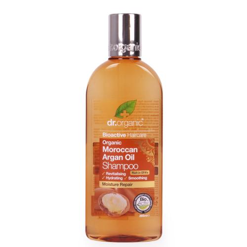 Dr Organic Moroccan Argan Oil Shampoo Επανορθωτικό Σαμπουάν με Βιολογικό Έλαιο Αργκάν, Ιδανικό για Ξηρά Μαλλιά 265ml