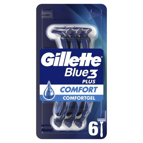 Gillette Blue3 Plus Comfort Disposable Razors Ανδρικά Ξυραφάκια με 3 Λεπίδες για Βαθύ & Απαλό Ξύρισμα 6 Τεμάχια