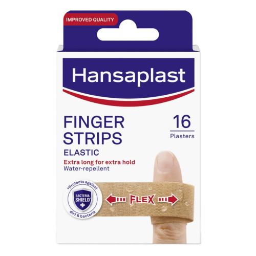 Hansaplast Elastic Finger Strips Πολύ Ελαστικά Επιθέματα Δακτύλων για την Κάλυψη & Προστασία Μικρών Πληγών 16 Τεμάχια