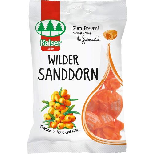 Kaiser Wilder Sanddorn Καραμέλες για τον Ερεθισμένο Λαιμό & τον Βήχα με Γέμιση Από Ιπποφαές 90g