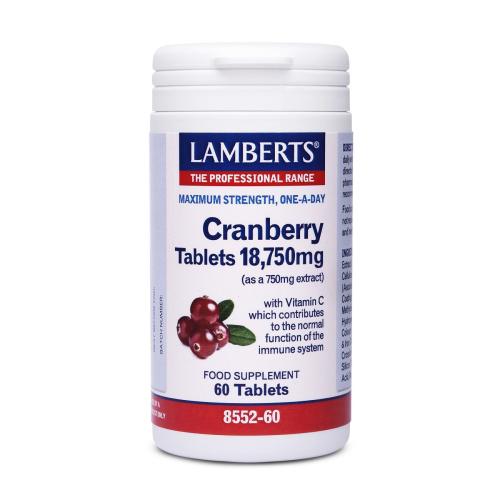 Lamberts Cranberry Συμπλήρωμα Διατροφής για τη Διατήρηση της Υγείας του Ουροποιητικού Συστήματος 60tabs