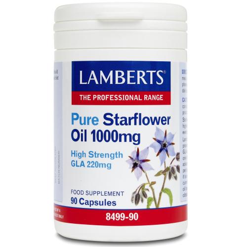 Lamberts Pure Starflower Oil 1000mg Συμπλήρωμα Διατροφής για τη Ρύθμιση του Νευρικού και του Αναπαραγωγικού Συστήματος 90caps