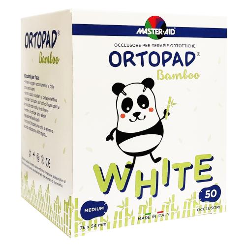 Master Aid Ortopad Bamboo White Medium 7,6×5,4cm Παιδικά Οφθαλμικά Επίθεμα σε Λευκό Χρώμα για Ηλικίες 2 Έως 4 Ετών 50 Τεμάχια